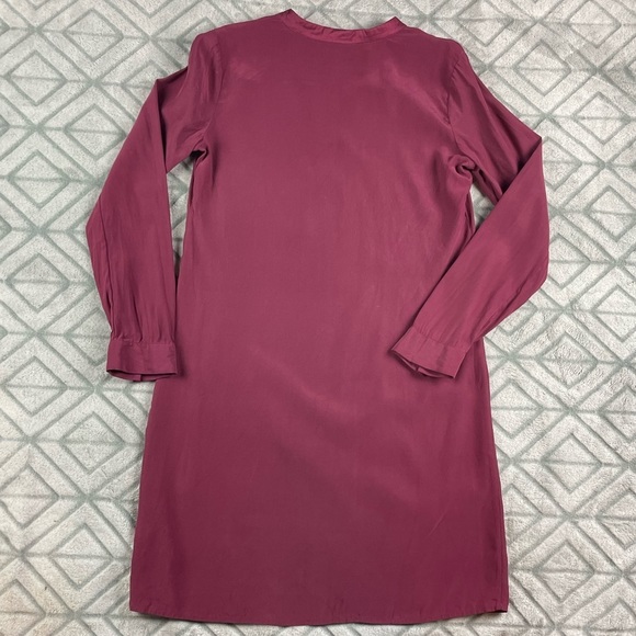 J. Jill 100% silk simple long sleeve dress with mother of pearl buttons - Picture 5 of 8